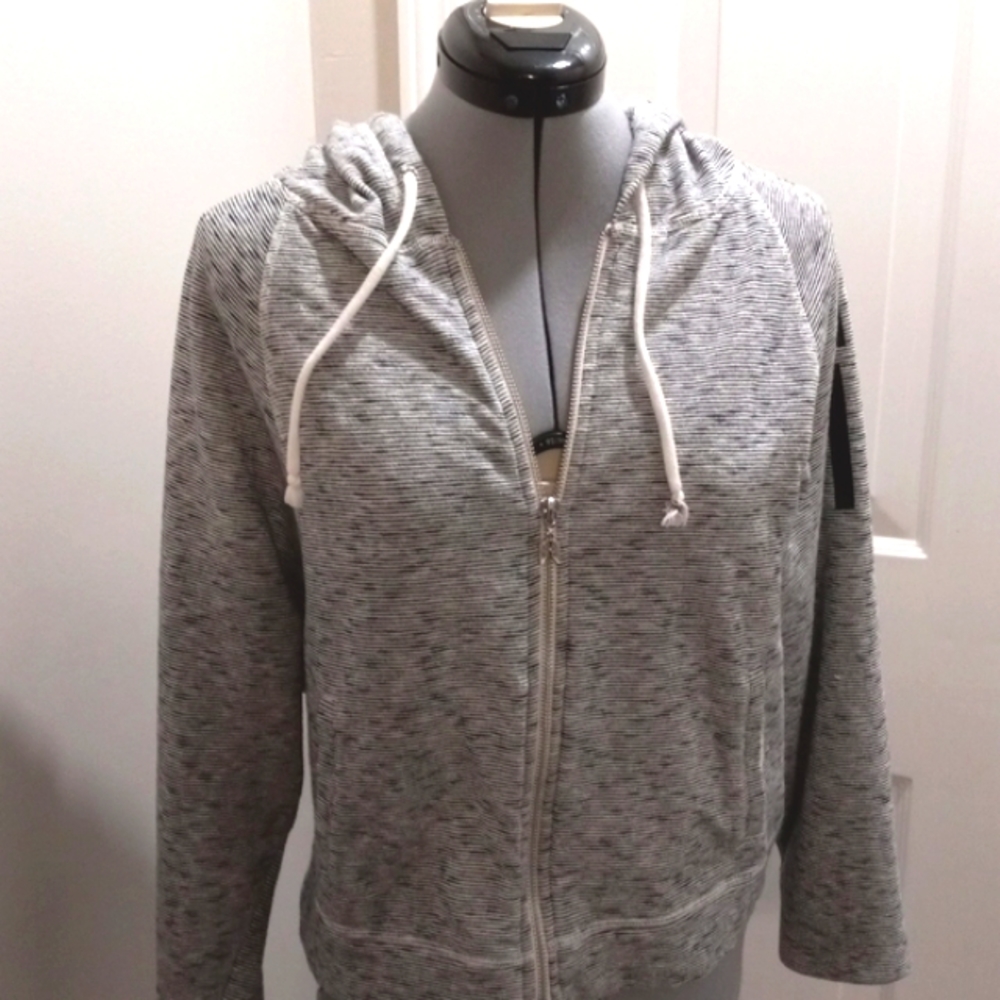 Victoria Secret Sz Med, Hooded cropped Jacket, Striped,  Angel 10